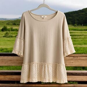 UMGEE Linen Blend Tunic Top
